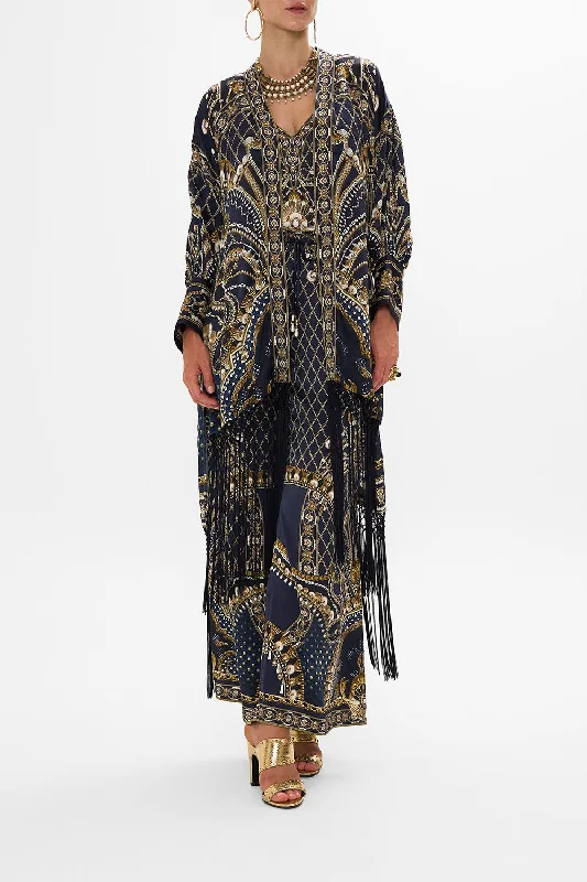 HIGH LOW HEM LAYER WITH MACRAME FRINGING DANCE WITH THE DUKE