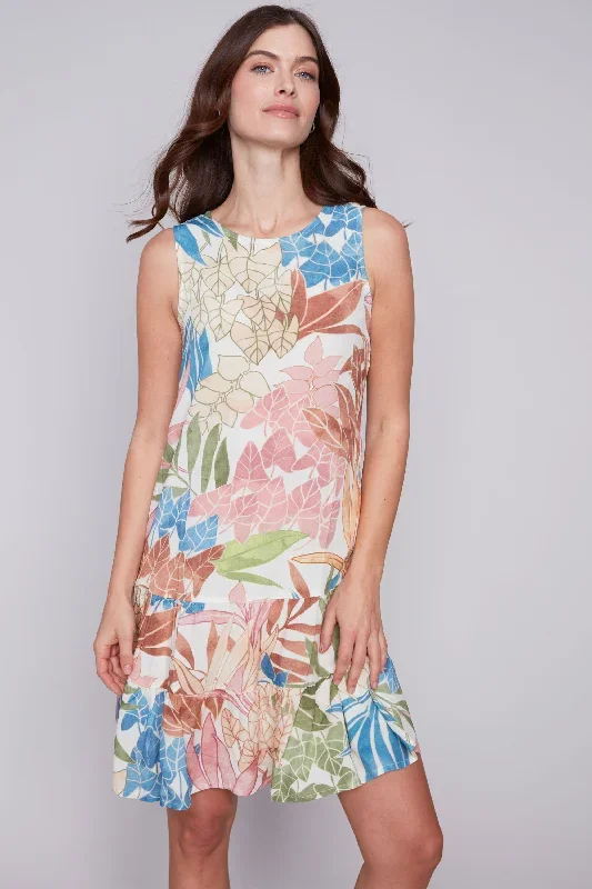 TROPICAL TIERED DRESS