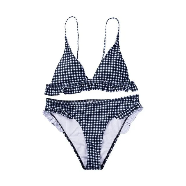 Plaid Women Bikini Set