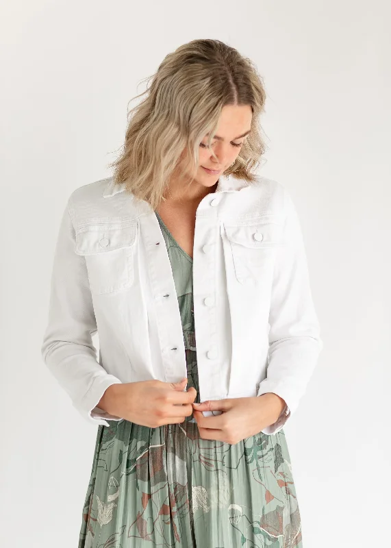 Ada Crop White Denim Jacket