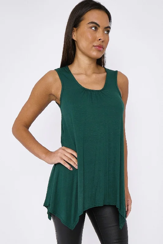 aftershock-london-green-sleeveless-top-with-asymmetric-hem