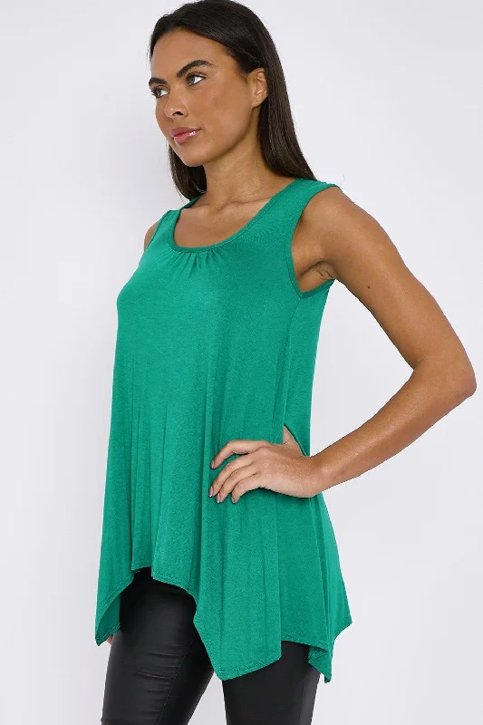 aftershock-london-jade-green-sleeveless-top-with-asymmetric-hem