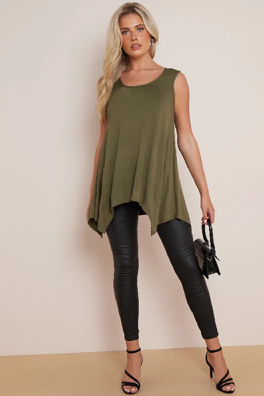 aftershock-london-khaki-sleeveless-top-with-asymmetric-hem