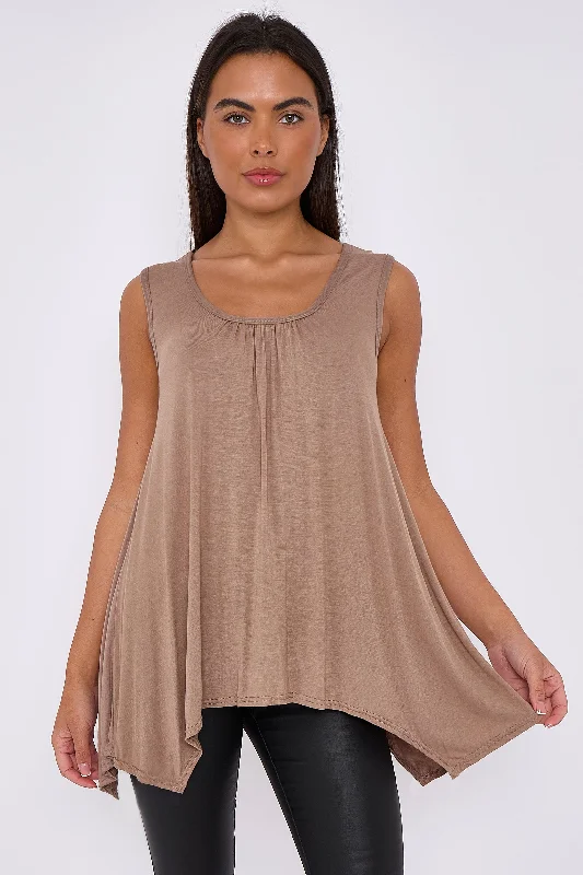 aftershock-london-mocha-sleeveless-top-with-asymmetric-hem