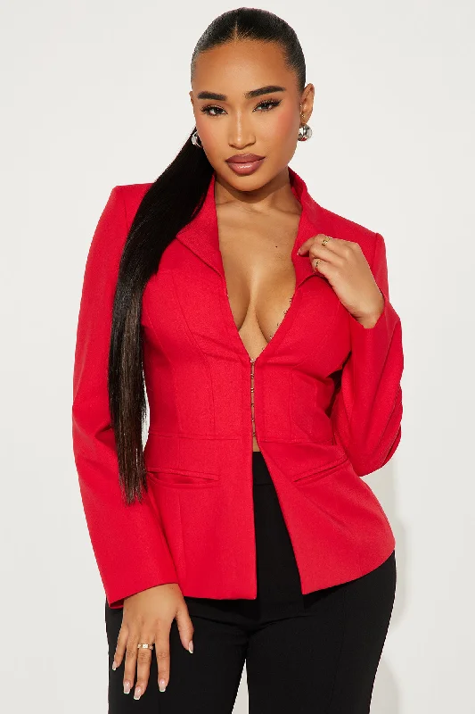 All Body Corset Blazer - Red