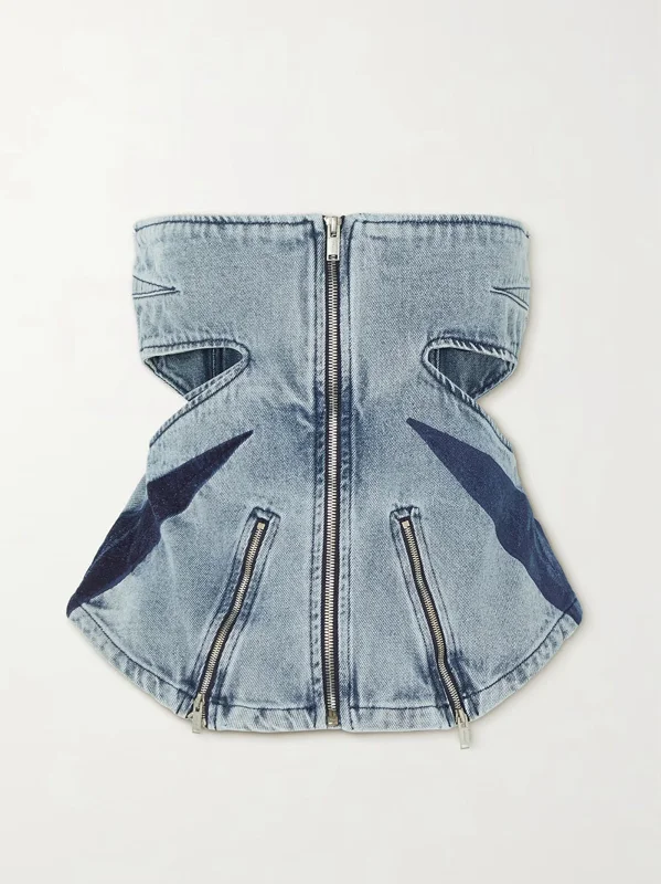 amarel-strapless-cutout-zip-denim-top