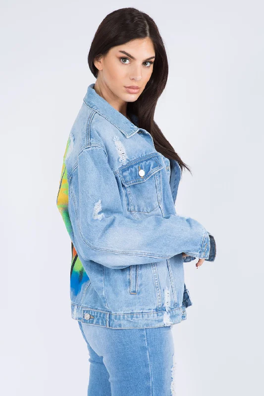 american-bazi-full-size-painted-back-distressed-denim-jacket