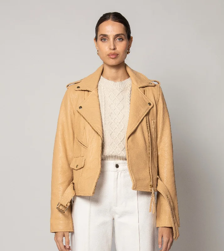 Asher Leather Jacket | Tan