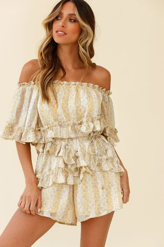 astoria-bardot-neckline-frill-romper-floral-stripe-print-yellow