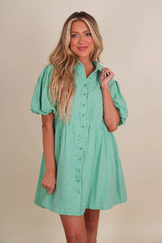 At My Summer House Dress-Mint