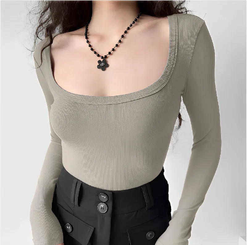 baesic-scoop-neck-full-sleeve-top