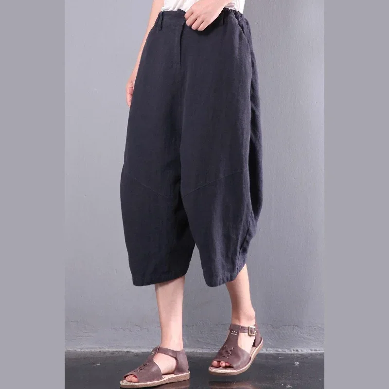 black-fashion-linen-crop-pant-plus-size-casual-wide-leg-pants