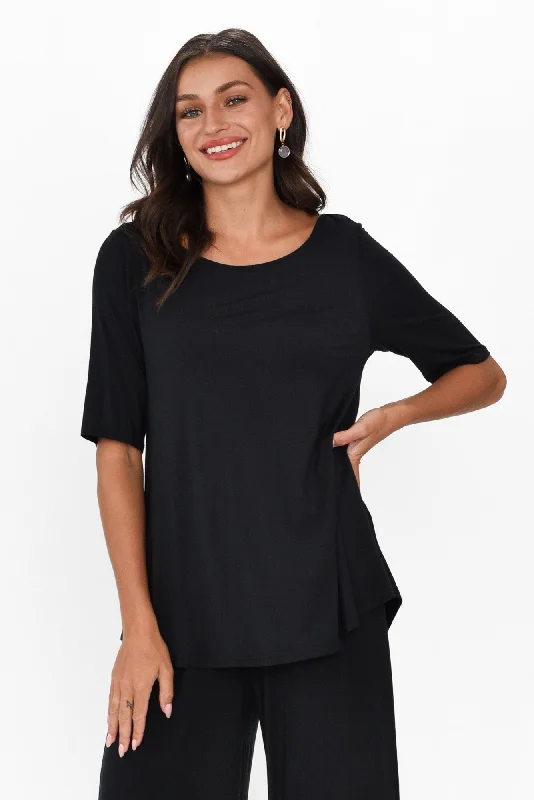 black-half-sleeve-modal-top