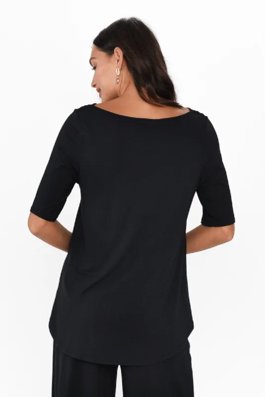 black-half-sleeve-modal-top