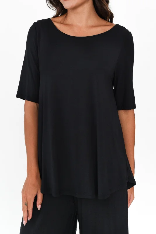 black-half-sleeve-modal-top