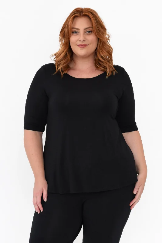 black-half-sleeve-modal-top