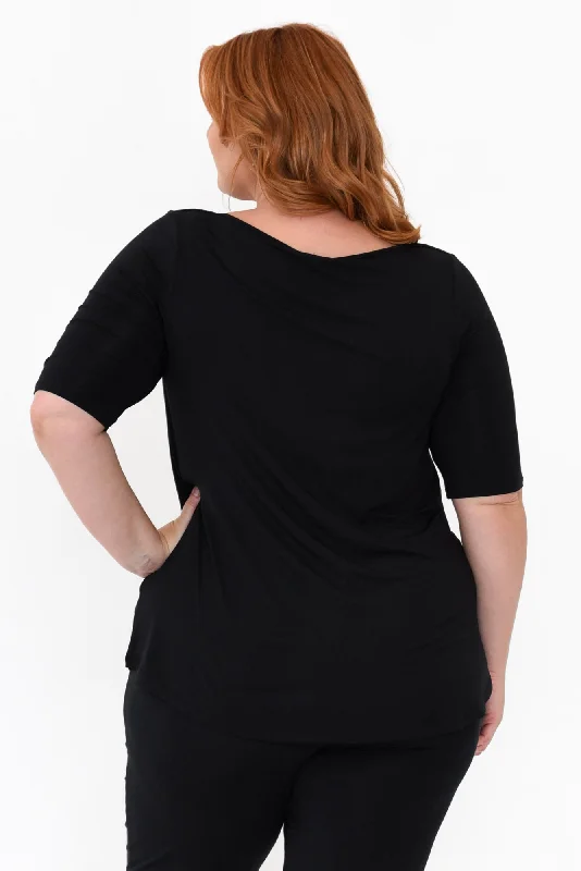 black-half-sleeve-modal-top