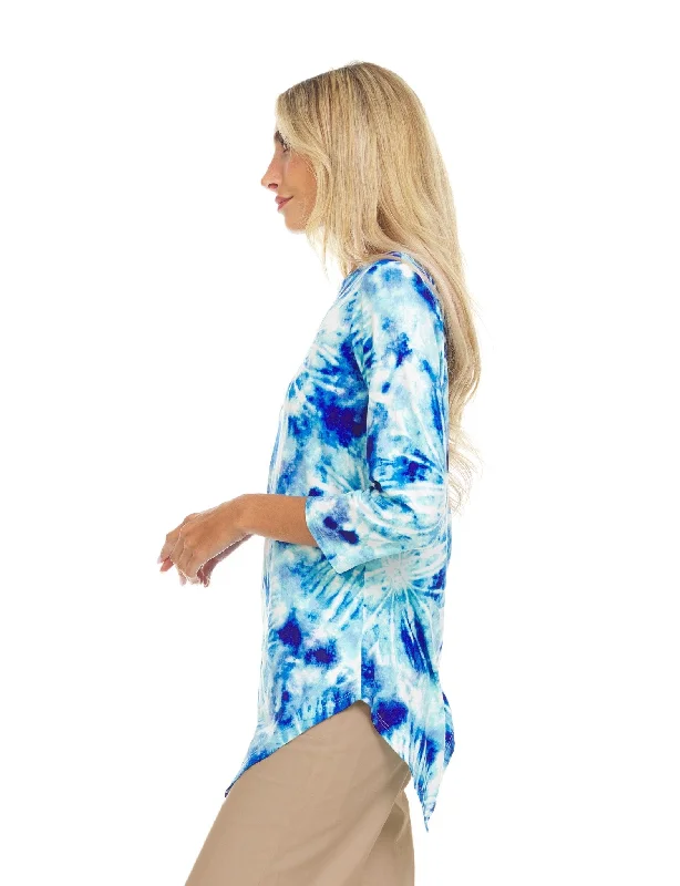 blue-ivory-tye-dye-3-4-sleeeve-asymetrical-hem-top