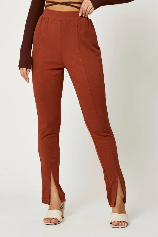 brown-high-rise-leggings-front-split-bt17294-80b