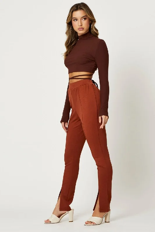 brown-high-rise-leggings-front-split-bt17294-80b