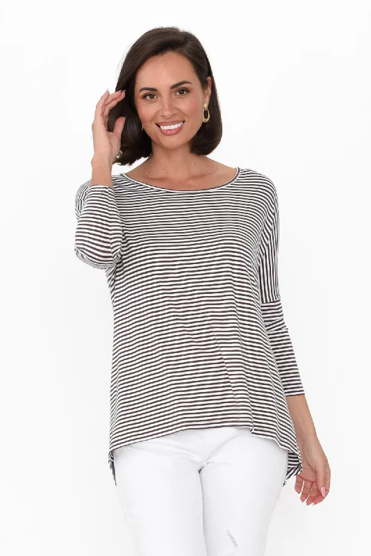 brown-stripe-milan-3-4-sleeve-top