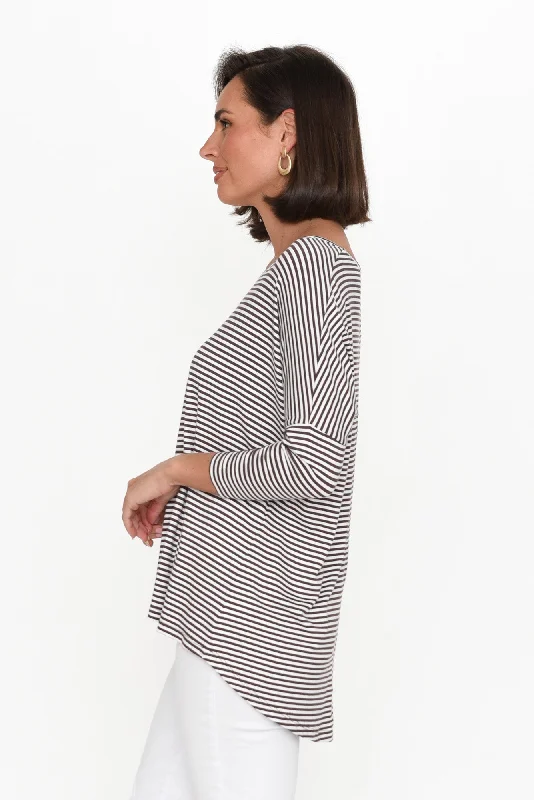 brown-stripe-milan-3-4-sleeve-top