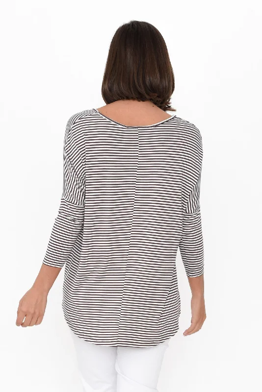 brown-stripe-milan-3-4-sleeve-top