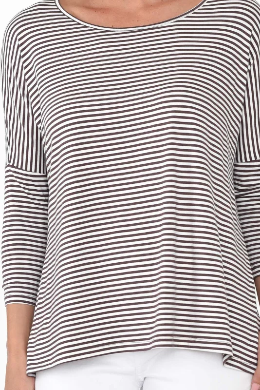 brown-stripe-milan-3-4-sleeve-top