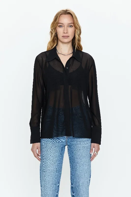 Celine Long Sleeve Button Down - Noir