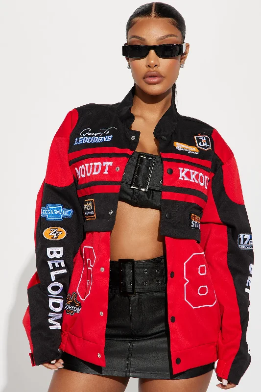 Cool Streets Bomber Jacket - Red