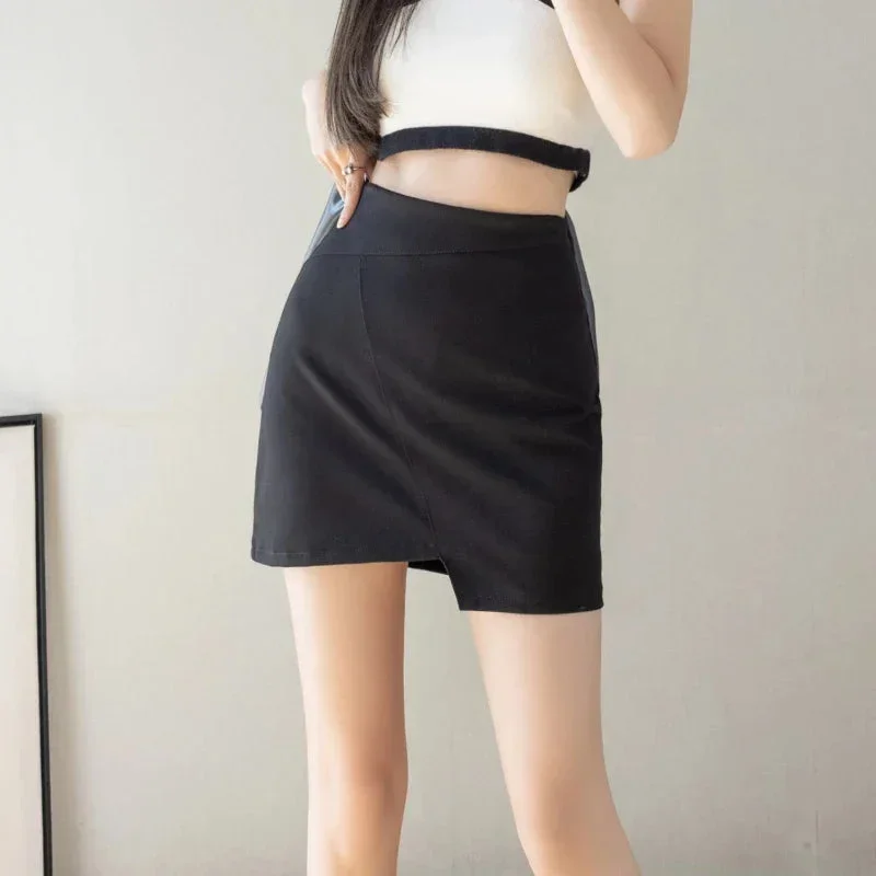 FashionSierra - Package Hip Fashionable Irregular High Waist Short Office Black Mini Skirt