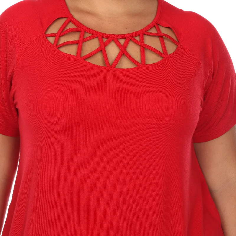 crisscross-cutout-short-sleeve-top-plus