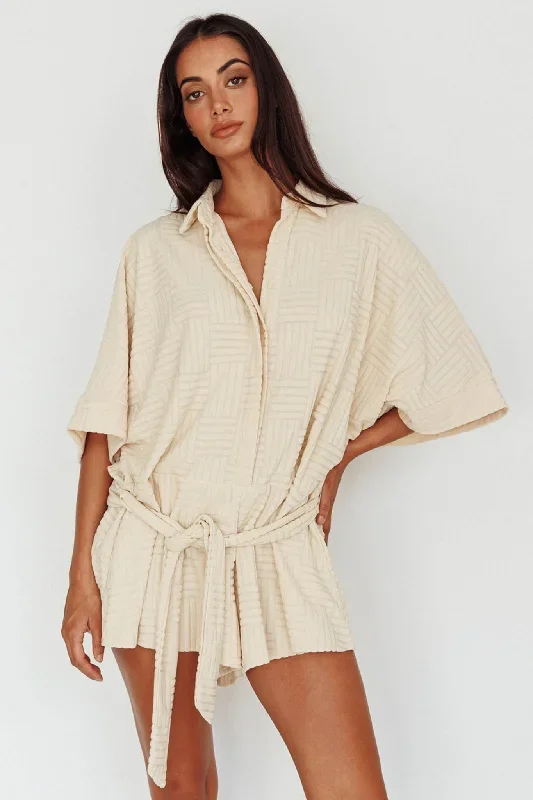 daytona-beach-button-up-romper-textured-beige