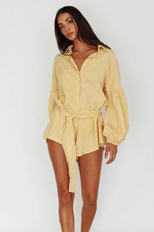 daytona-beach-long-sleeve-shirt-romper-yellow-stripe