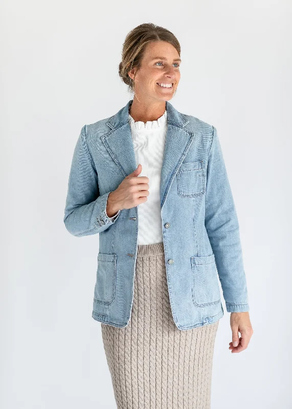 Denim Blazer Button Up Jacket - FINAL SALE