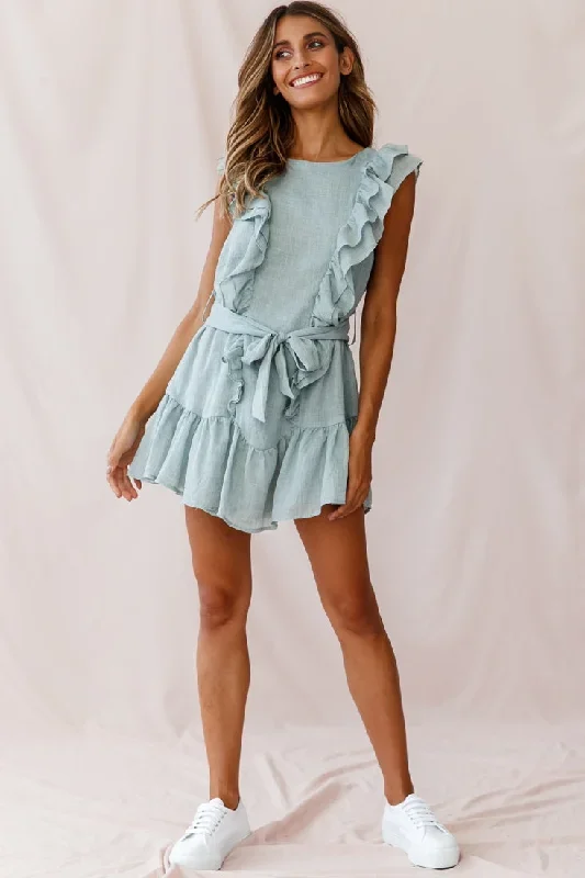 Easy Breezy Sleeveless Swing Dress Sage