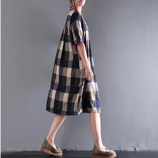 fine-blue-gray-plaid-summer-dresses-loose-linen-sundresses-short-sleeve