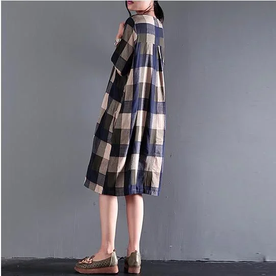 fine-blue-gray-plaid-summer-dresses-loose-linen-sundresses-short-sleeve