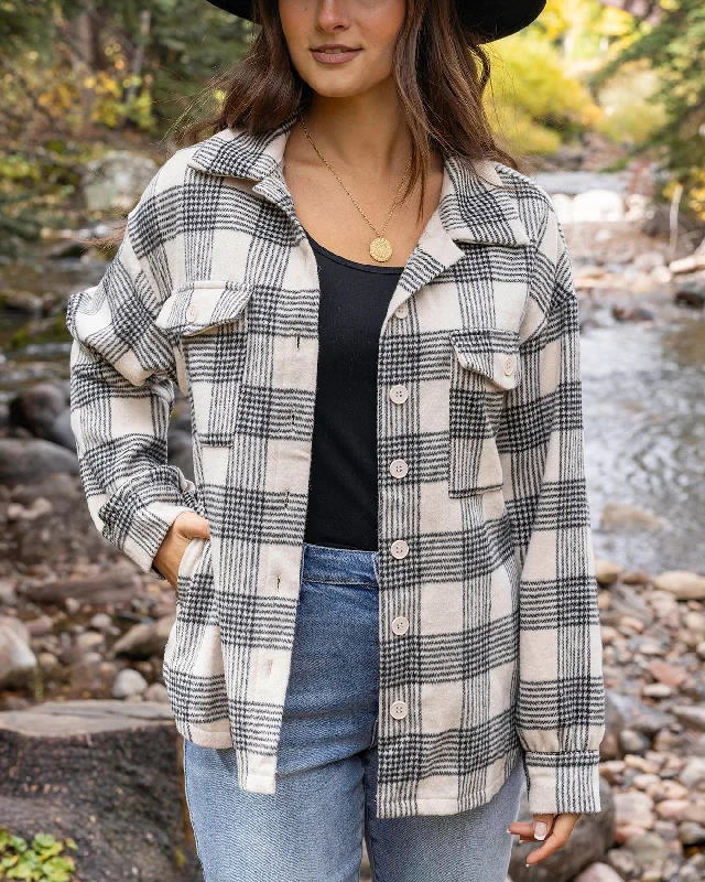 Flannel Ivory/Black Plaid Shacket