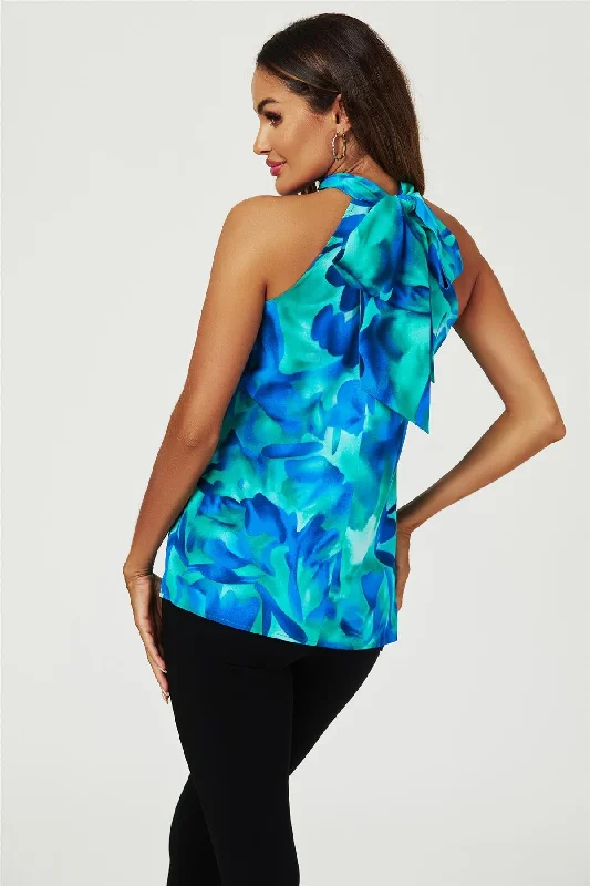 fs-collection-abstract-floral-print-halter-neck-tie-back-top-in-blue