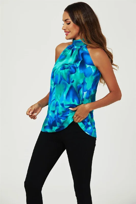 fs-collection-abstract-floral-print-halter-neck-tie-back-top-in-blue