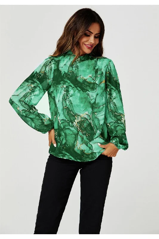 fs-collection-marble-print-long-sleeve-high-neck-top-in-light-green