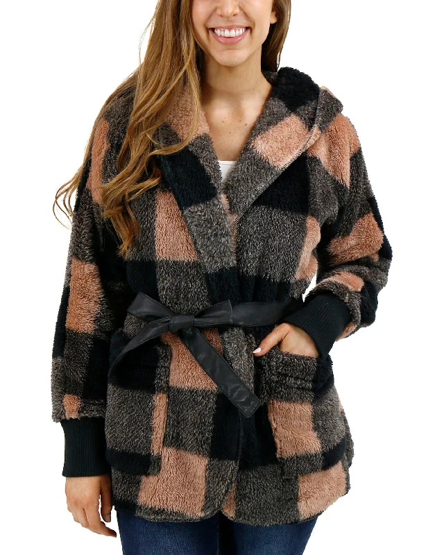 fuzzy-fleece-tan-black-buffalo-plaid-wrap-jacket