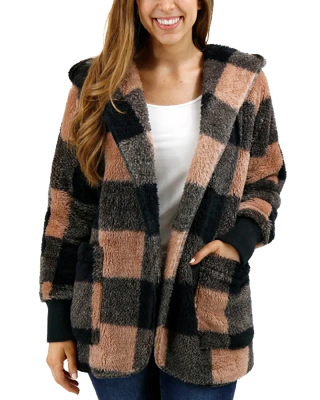 fuzzy-fleece-tan-black-buffalo-plaid-wrap-jacket