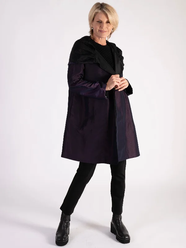 Grape Reversible Knee-Length Raincoat