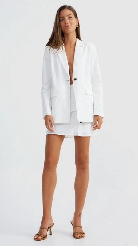 Hale Linen Blazer - White