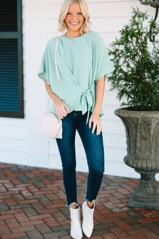 happy-thoughts-sage-green-tied-blouse