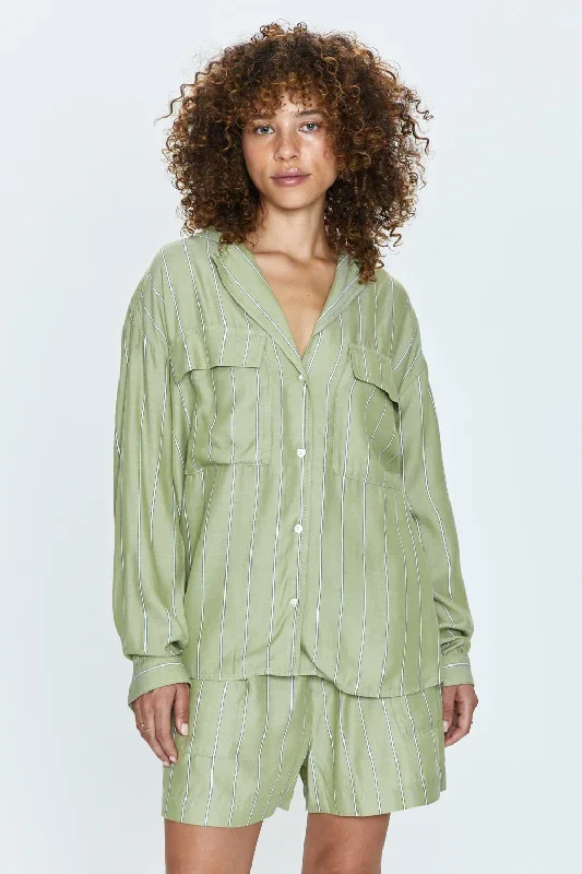 Irene Shirt - Sage Stripe