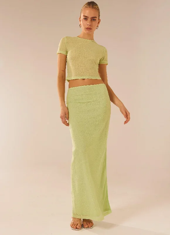 Just Like Magic Maxi Skirt - Lime