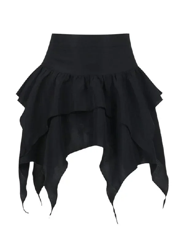 layered-irregular-hem-mini-skirt